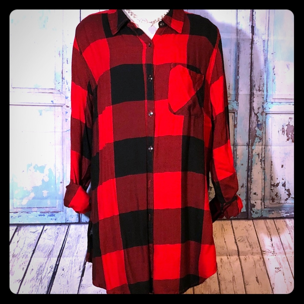 Red and black long sleeve flannel